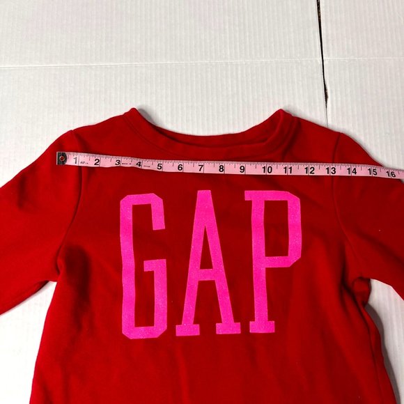GAP KIDS Logo Crewneck Sweatshirt Pullover Medium 8 Red and Pink - Picture 4 of 7